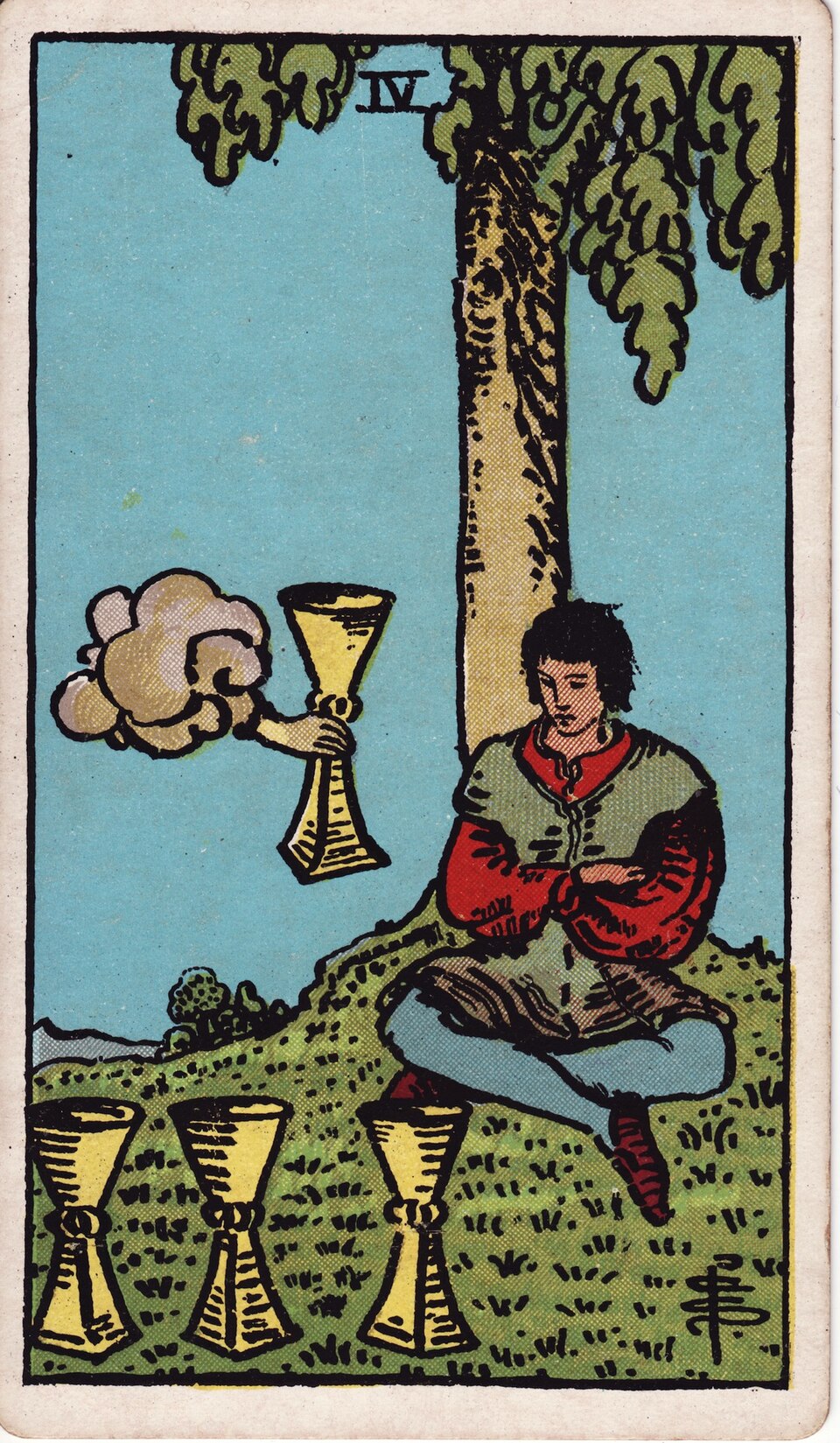 Four (4) of Cups, from the Rider-Waite-Smith tarot