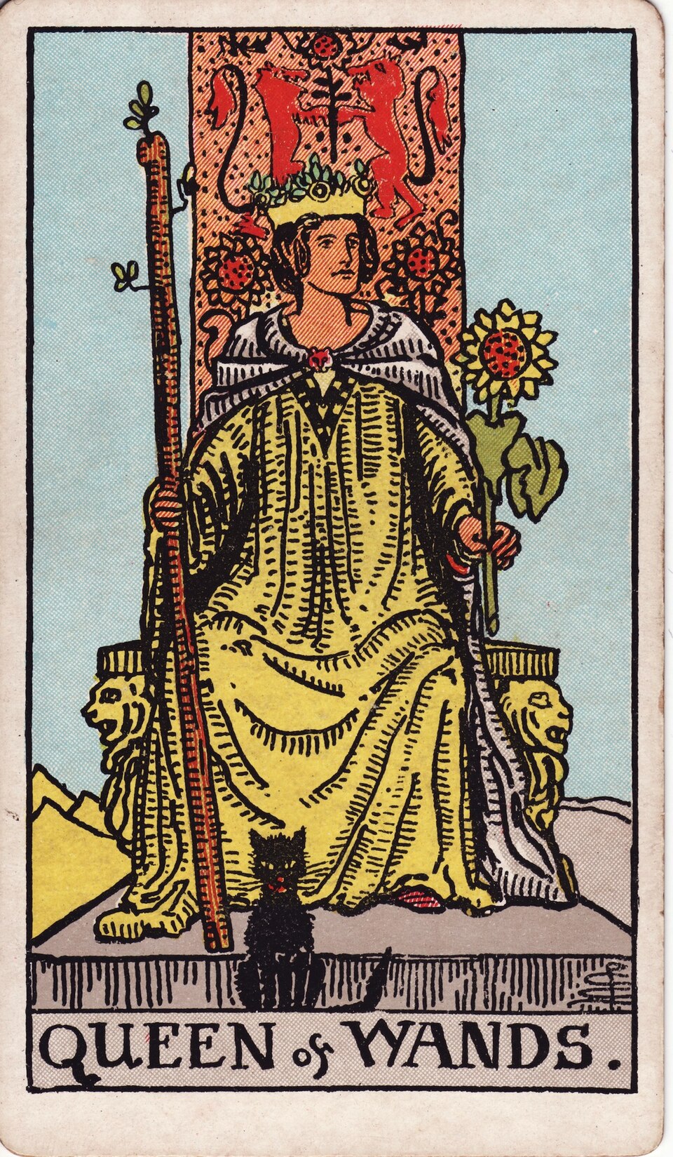 Queen of Wands, from the Rider-Waite-Smith tarot