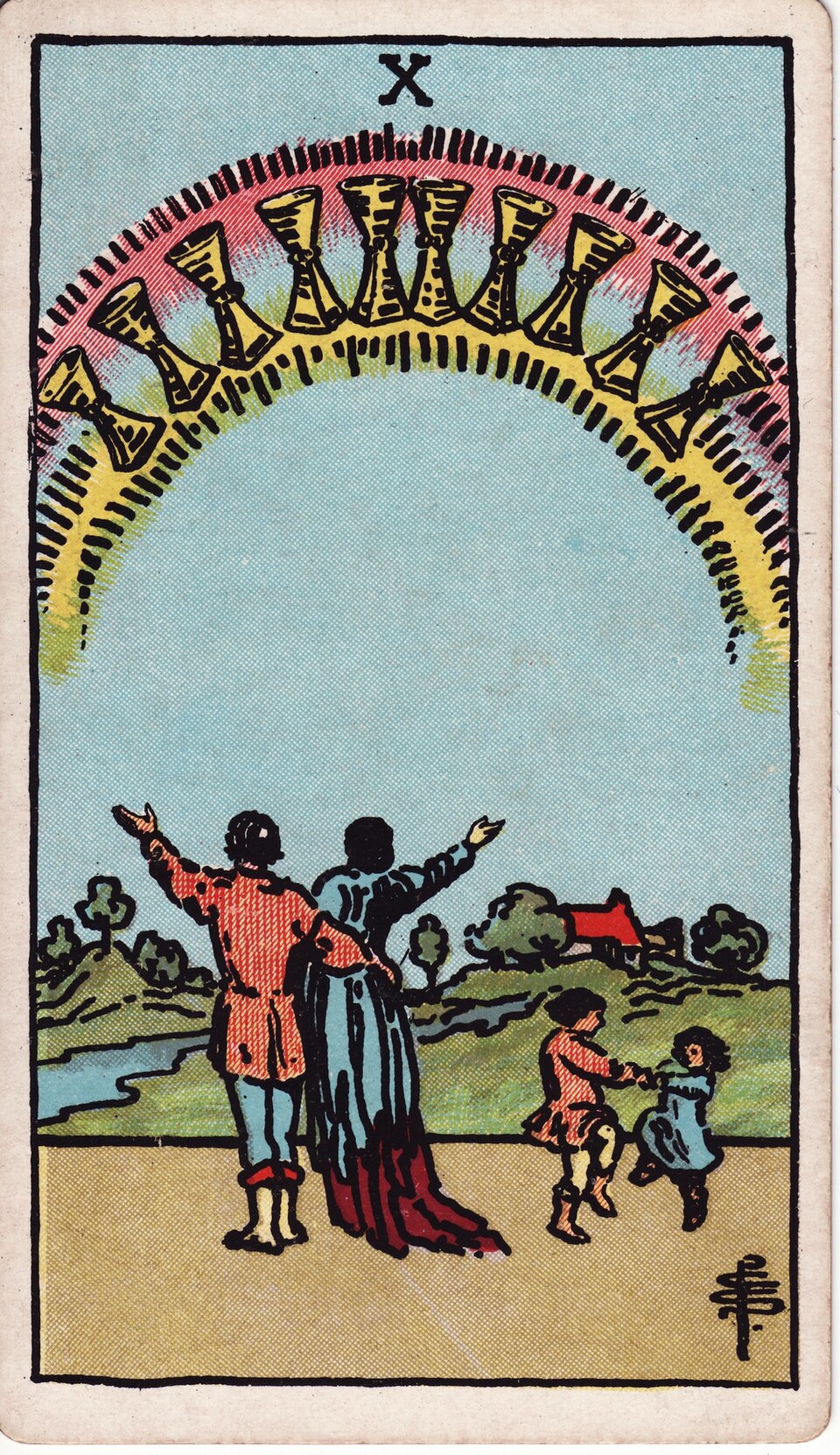 Ten (10) of Cups, from the Rider-Waite-Smith tarot