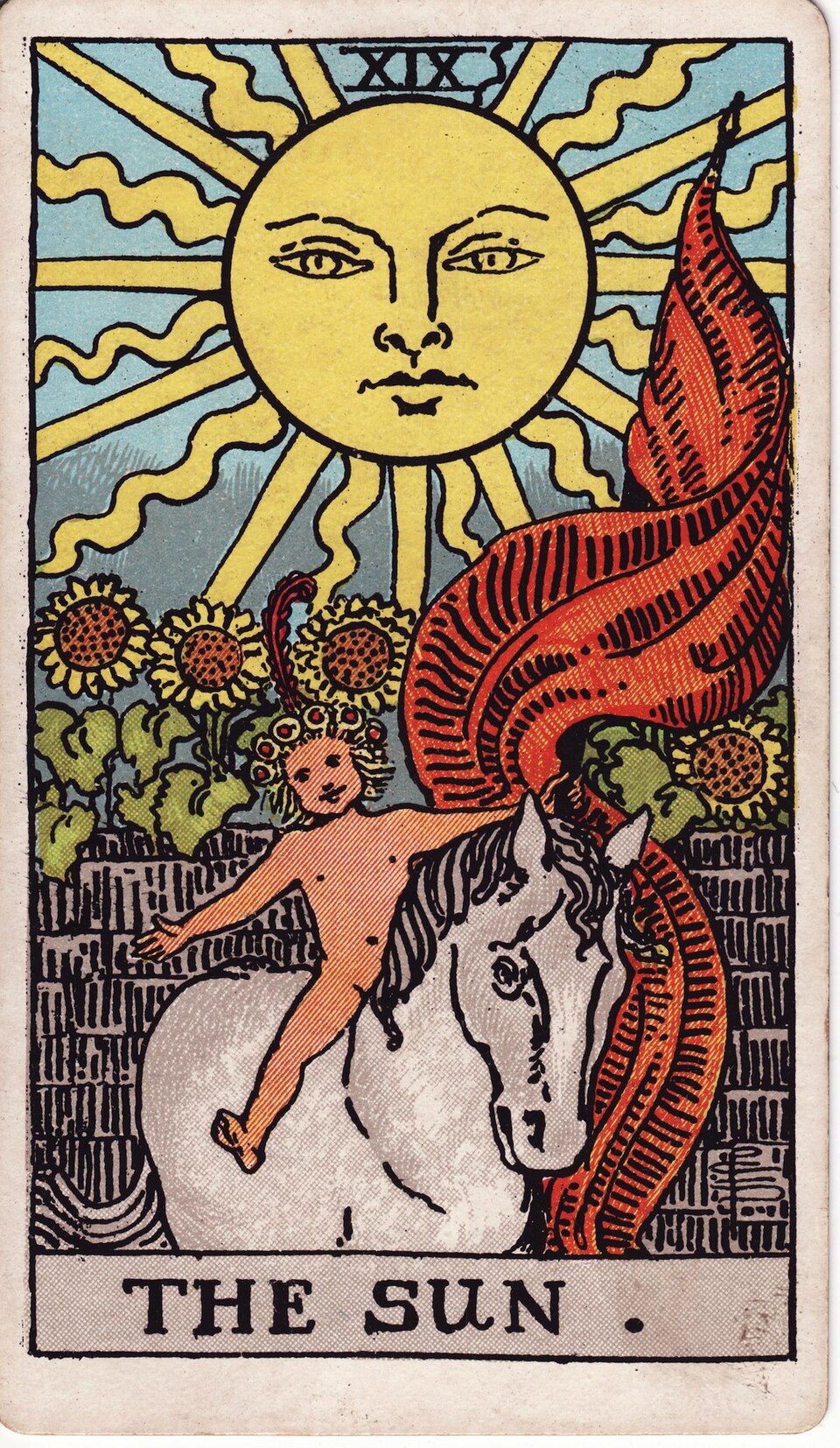 The Sun (XIX), from the Rider-Waite-Smith tarot