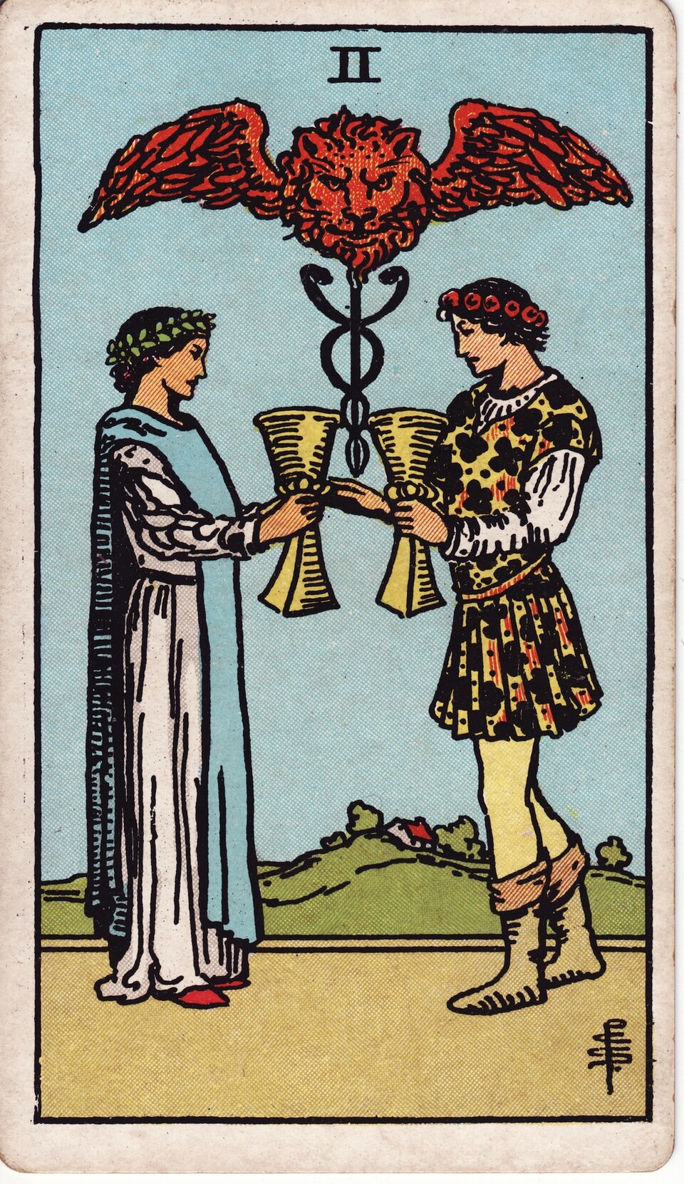Two (2) of Cups, from the Rider-Waite-Smith tarot